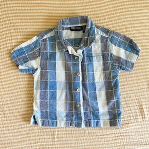 Faded Glory Baby Boy Clothes Summer Short Sleeve Button Down Shirt Plaid Top